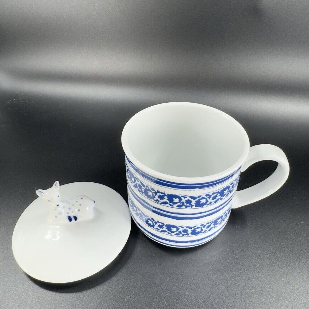 Ellen DeGeneres Ceramic Mug Cup With Deer Lid To Keep Hot Drinks Porcelain Mug - Picture 10 of 13